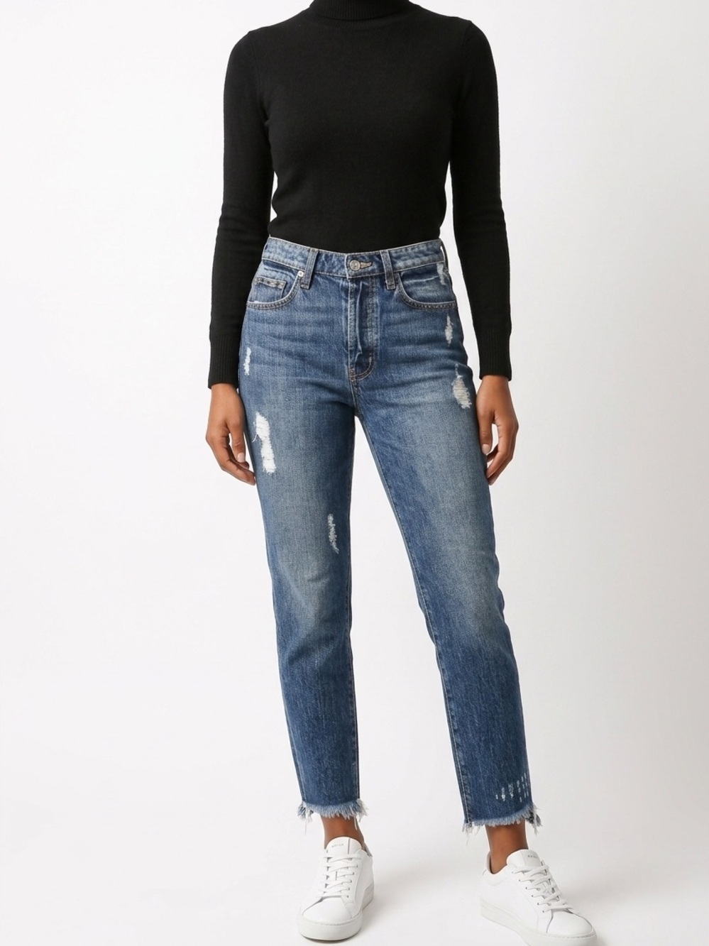 CARMAR | Lightly Distressed Ankle Length Medium Wash Denim Jeans Women’s Size 26